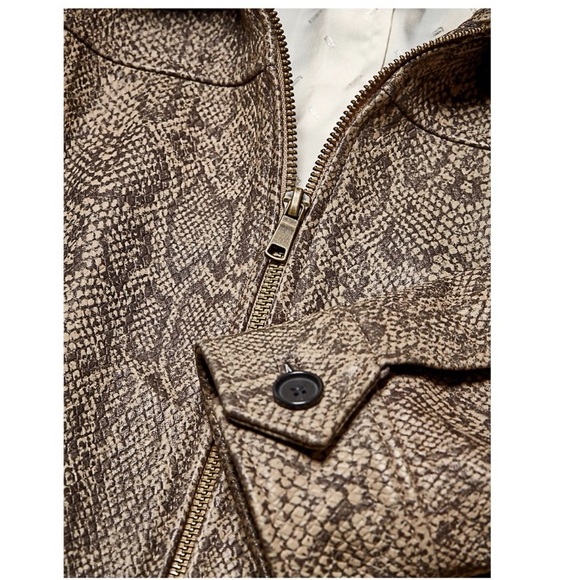 Joie snakeskin Abraham leather jacket- gravel -NWT‼️ BLACK FRIDAY SALE‼️ - Picture 6 of 16